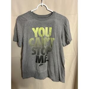 Nike Mens Medium Graphic Tee Gray You Can’t Stop Me Athletic T-Shirt Dri-Fit